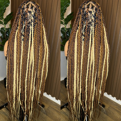 Jumbo twist two tone braided wig