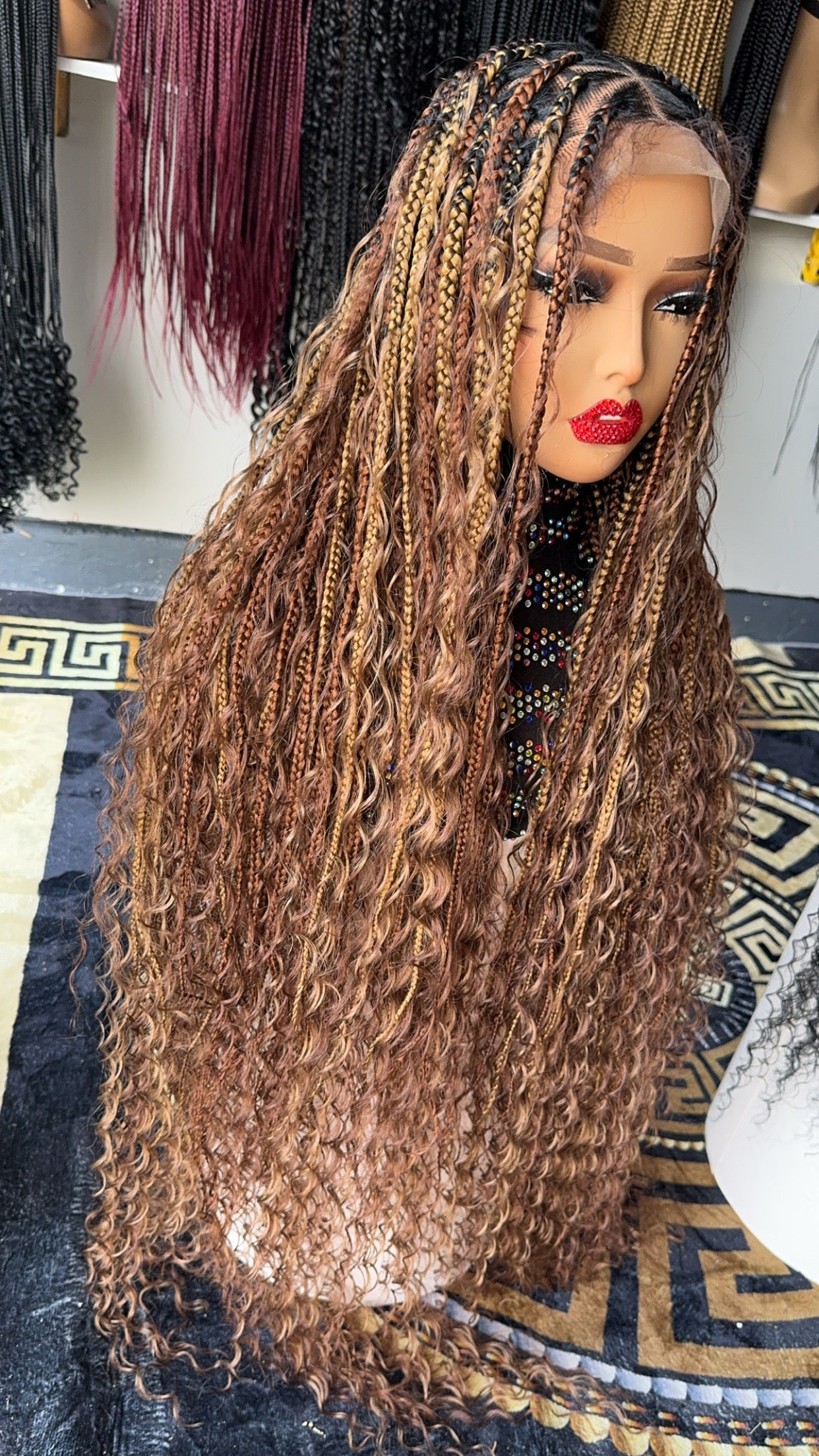 Bobo braids mix color Triangle paths