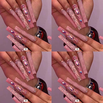 Natural tone long press on nails