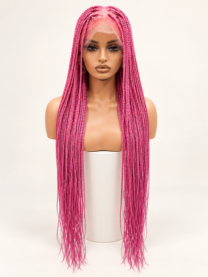 Pink knotless braided wig