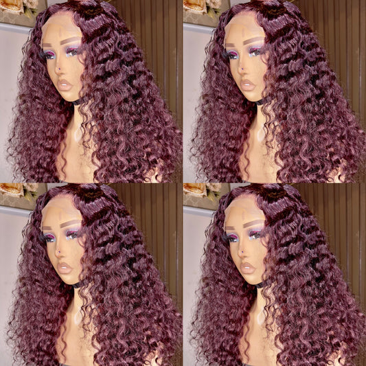 Water wave human hair wig