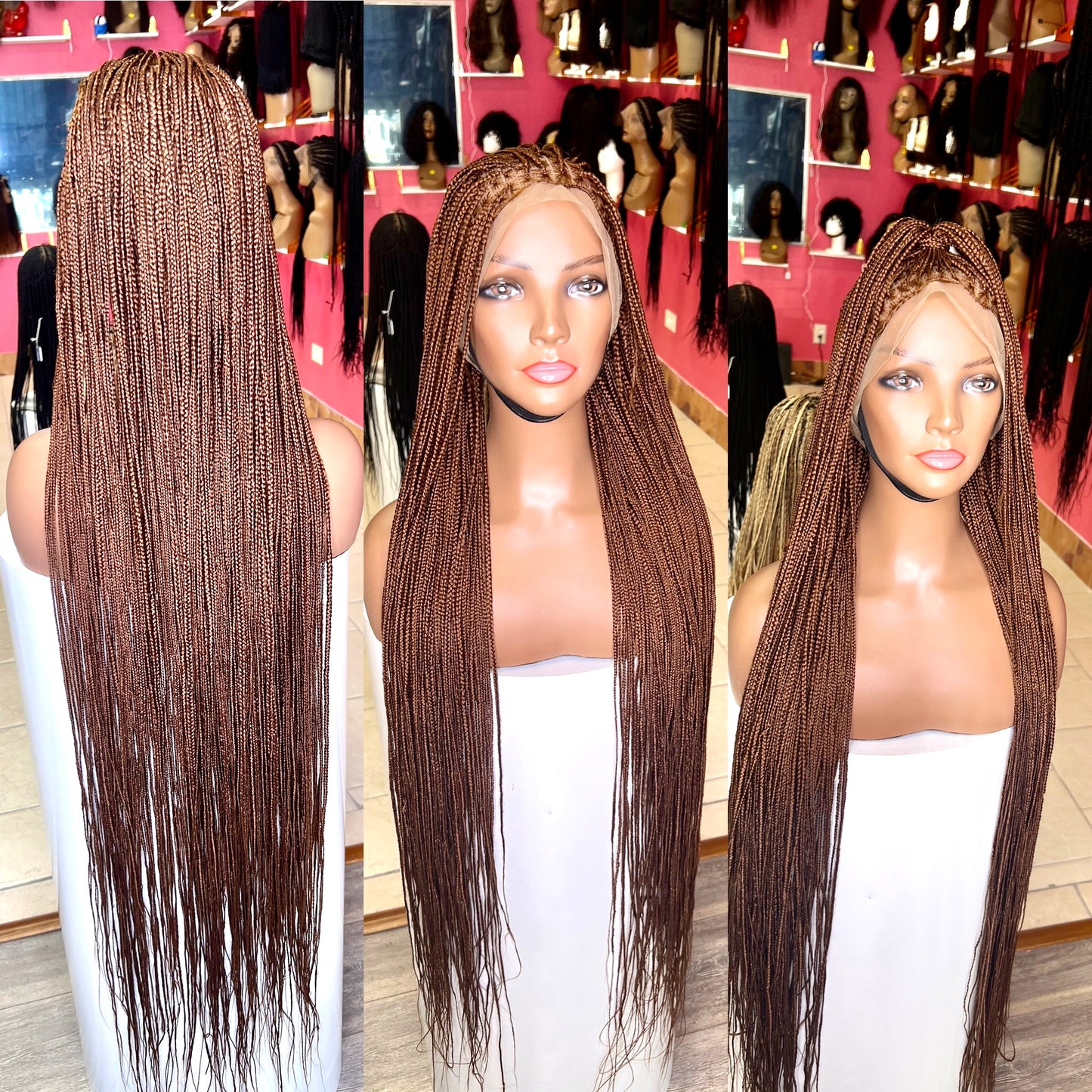 40inches knotless braided wig Brown