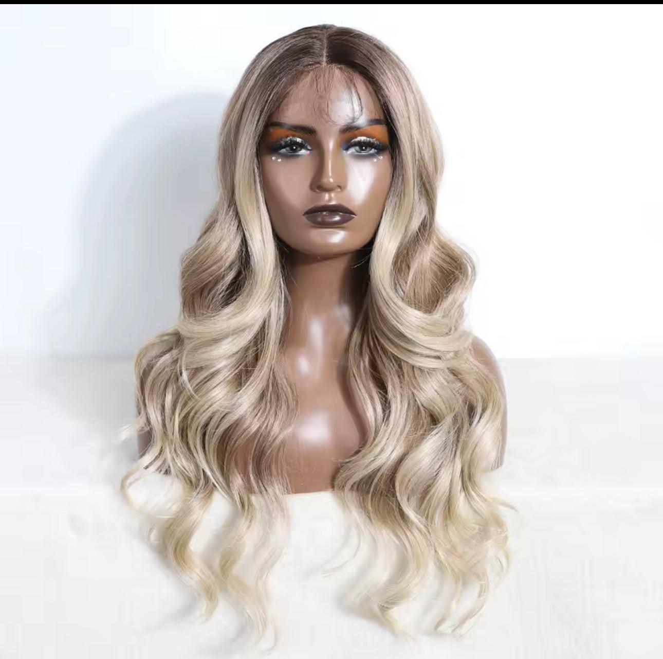 Blonde mix synthetic lace front wig