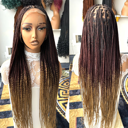 Black with brown tips 20inches knotless braids