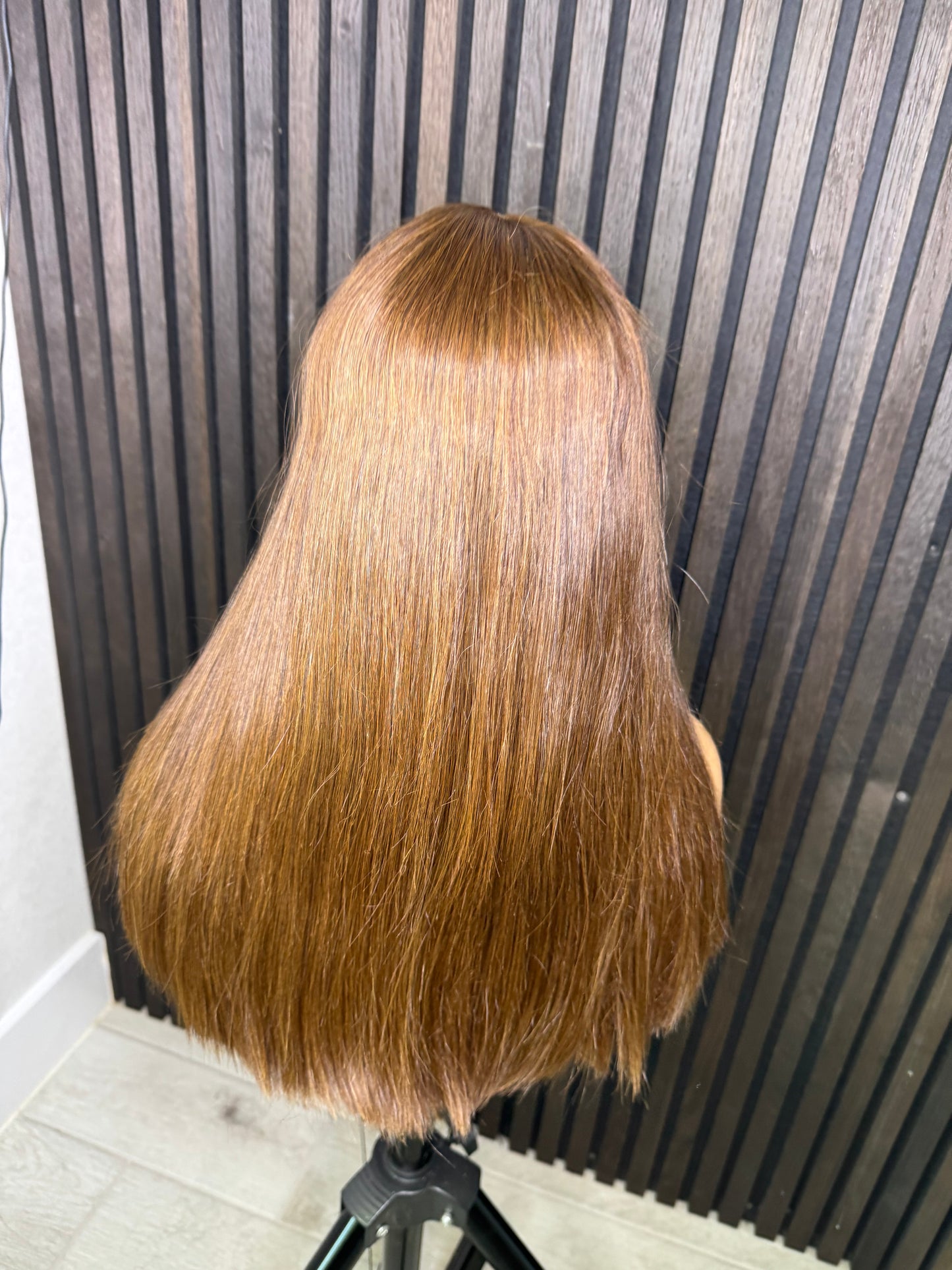 Raw human hair bone straight fringe brown
