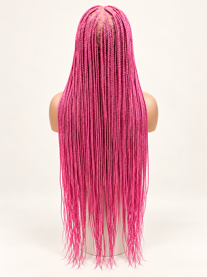 Pink knotless braided wig