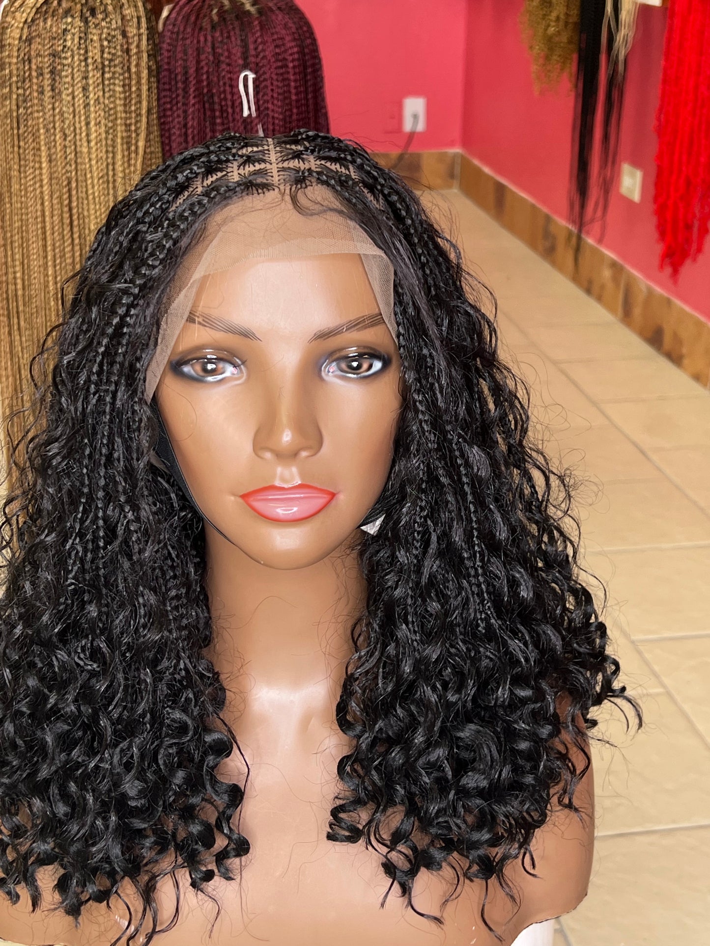 Short boho braided wig