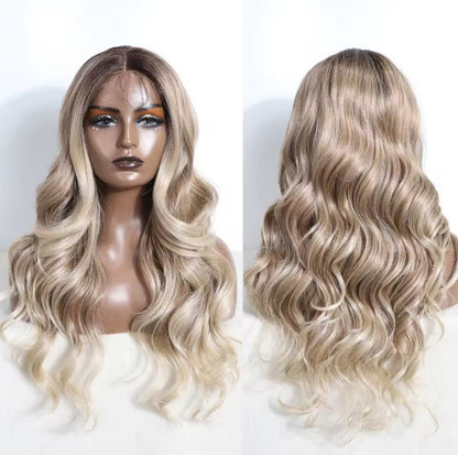 Blonde mix synthetic lace front wig