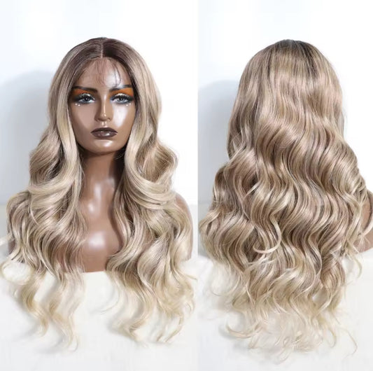 Blonde mix synthetic lace front wig