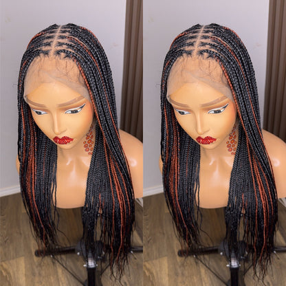 22inches black and brown knotless braids