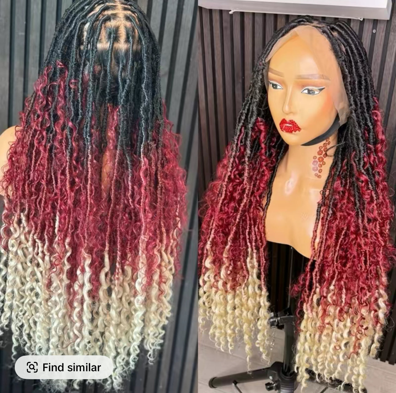 Locs boho knotless braided wig