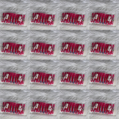 Pink acrylic press on nails with champagne