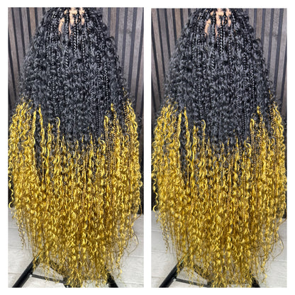 Black and blonde ombre boho