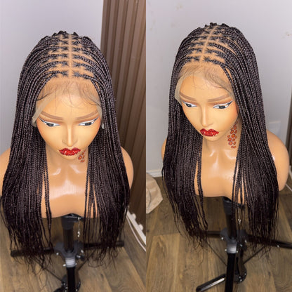 22 inches brown knotless braids