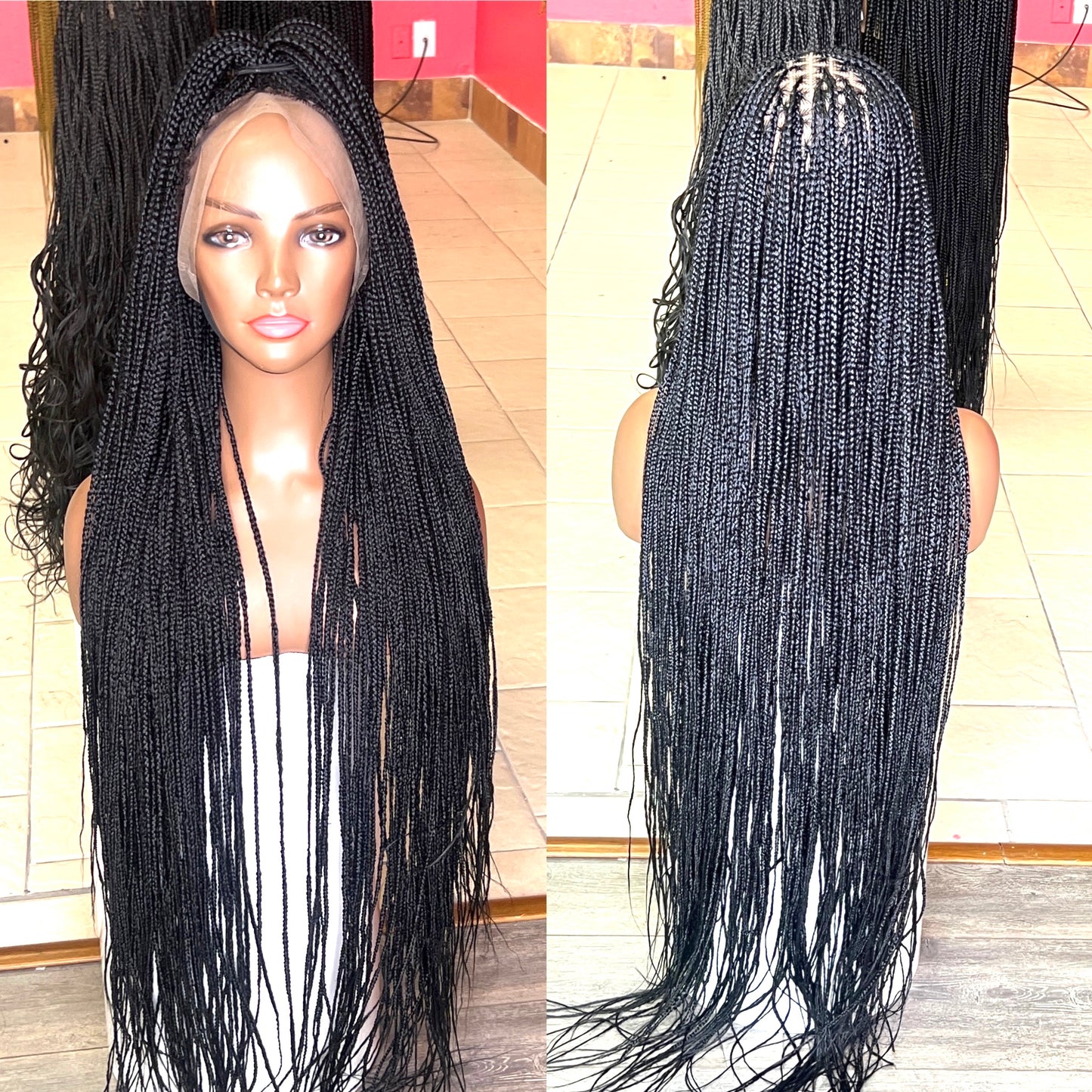 40 Inches Full Lace Front Knotless Box Braided Wigs With Baby Hair Super Long Synthetic Braids Wig For Black Women