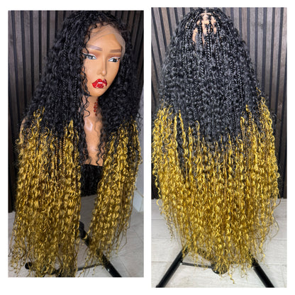 Black and blonde ombre boho