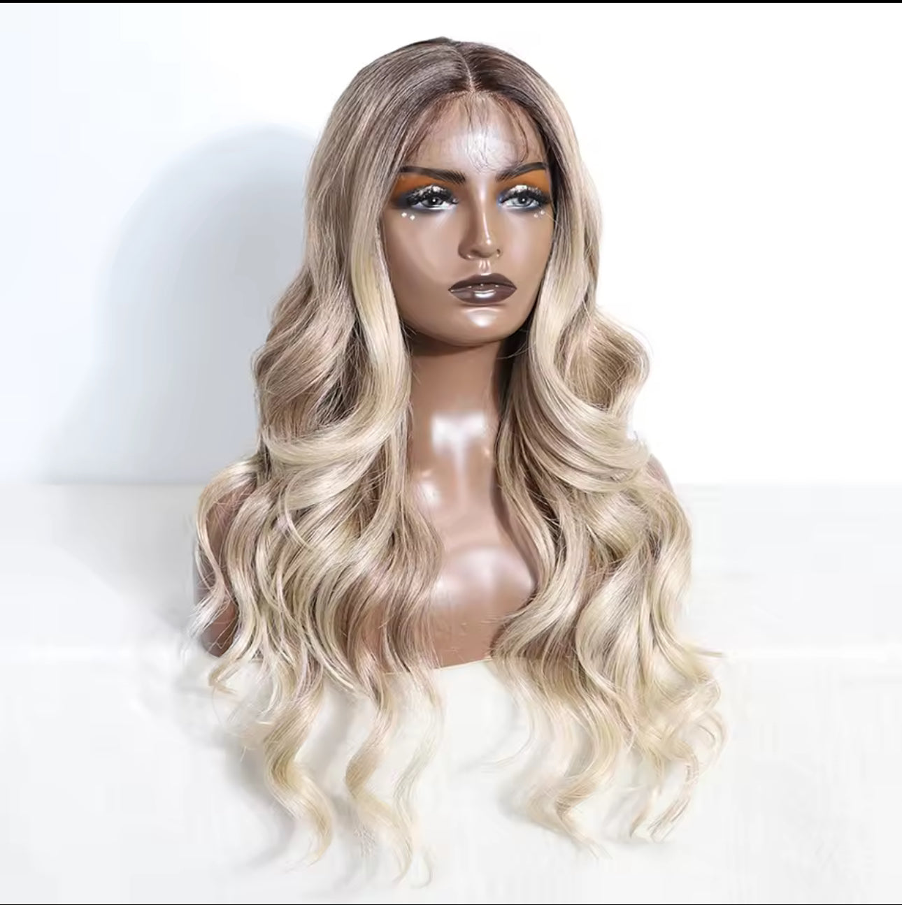 Blonde mix synthetic lace front wig