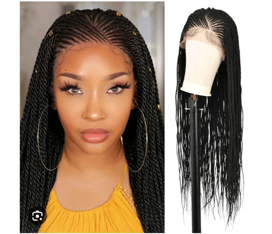 Cornrows twist braided wig