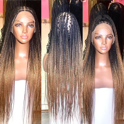 40 Inches Full Lace Front Knotless Box Braided Wigs With Baby Hair Super Long Synthetic Braids Wig For Black Women