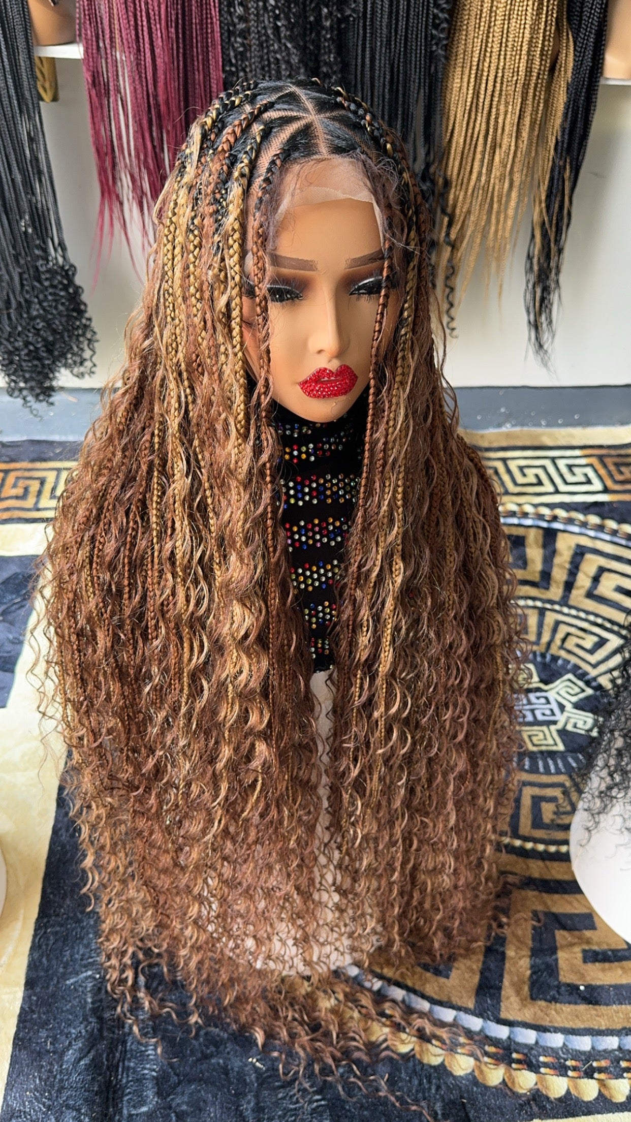 Bobo braids mix color Triangle paths