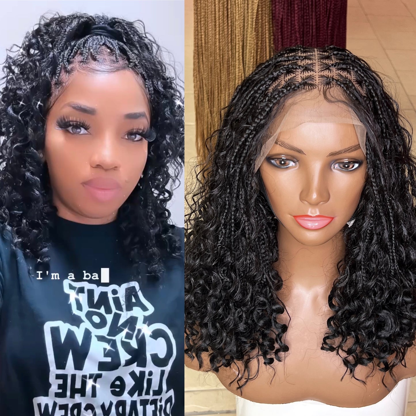 Short boho braided wig