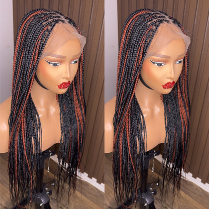 22inches black and brown knotless braids