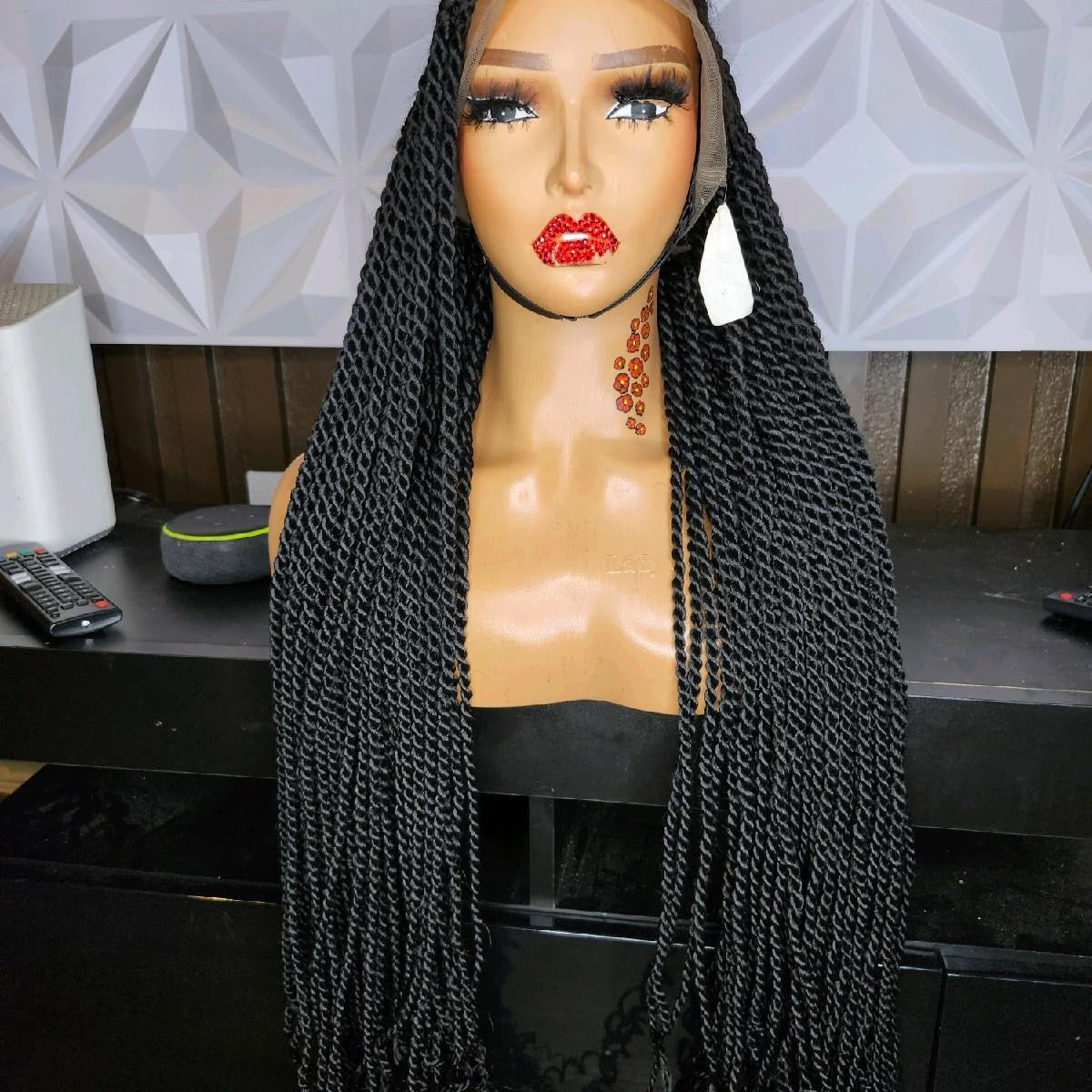 Half lemonade braids twist braided wig