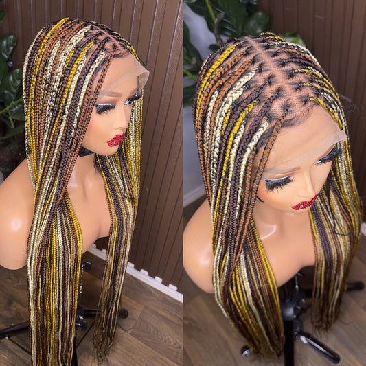 Multi color knotless braids