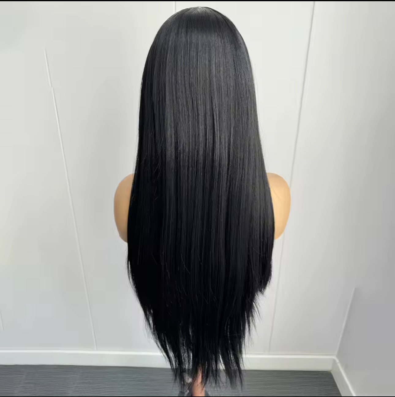 Black straight lace front synthetic wig