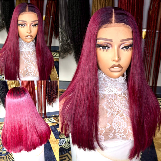 Raw luxury burgundy braided wig