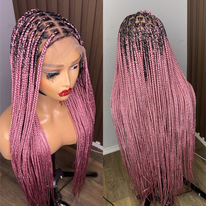 Light pink darkroot knotless braiddd wig