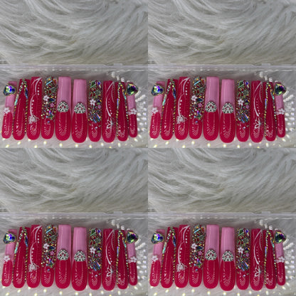 Pink nails acrylic press on nails