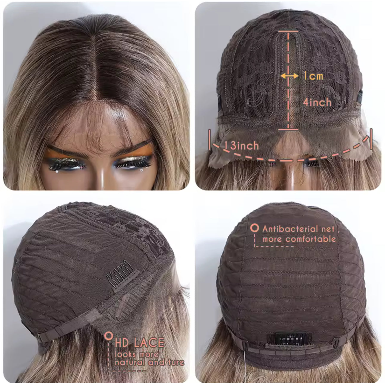 Blonde mix synthetic lace front wig