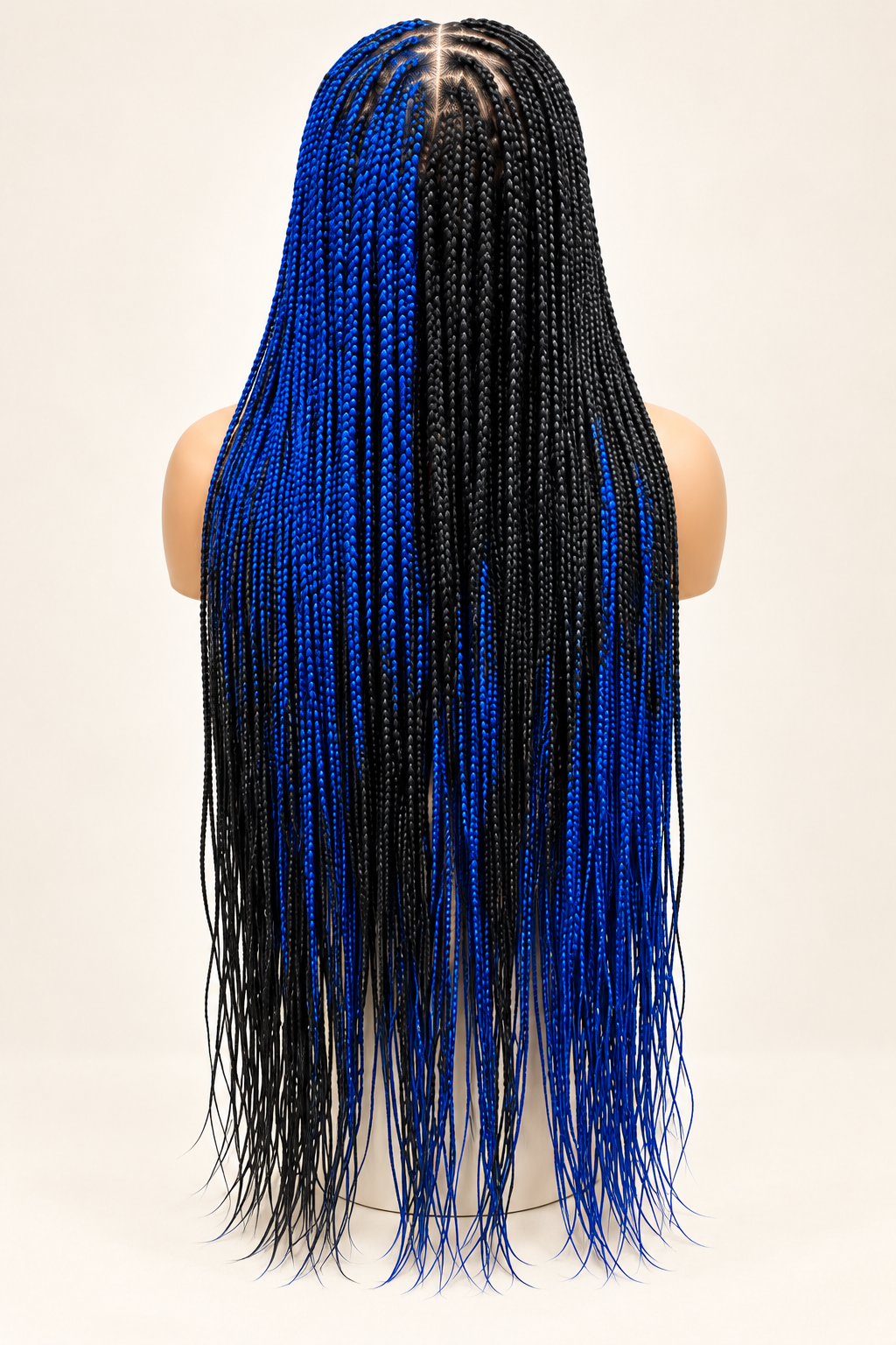 Blue and black cross braids