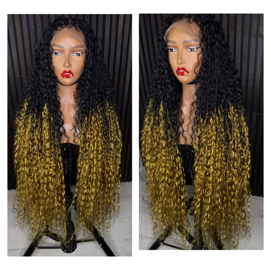 Black and blonde ombre boho