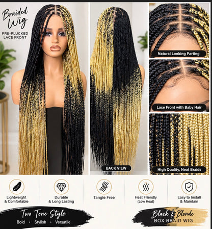 Black and blonde cross braids