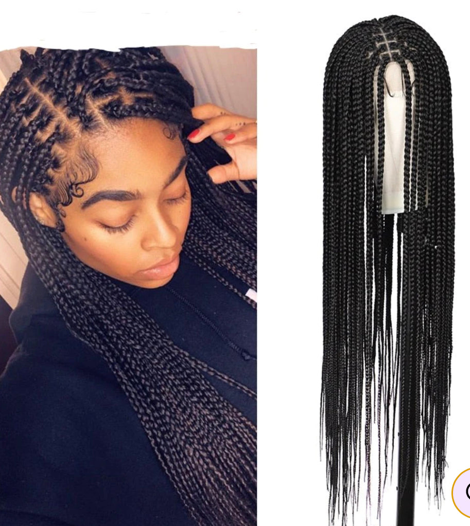 40 Inches Full Lace Front Knotless Box Braided Wigs With Baby Hair Super Long Synthetic Braids Wig For Black Women