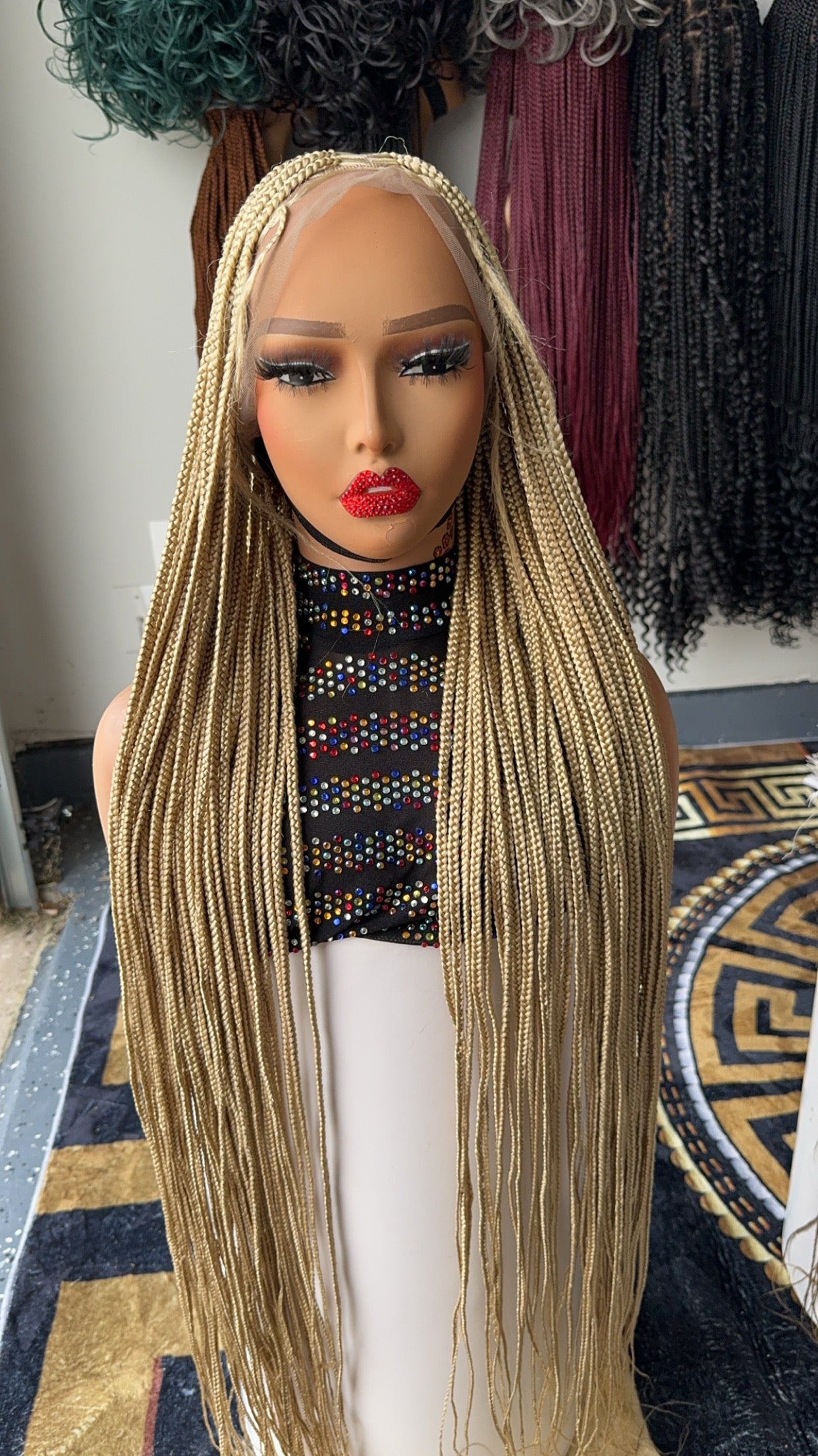 Luxury blonde 613 knotless braided wig