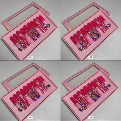 Pink nails acrylic press on nails