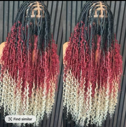 Locs boho knotless braided wig