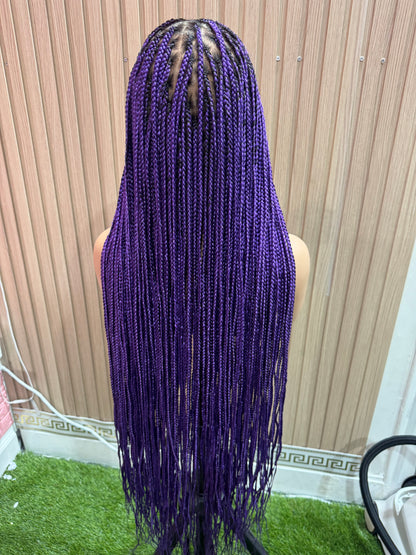 Purple knotless braided wig