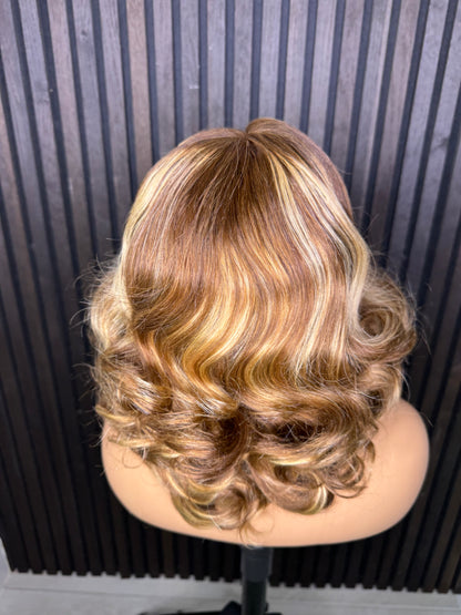 Bounce curl blonde mix highlights