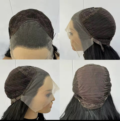 Black straight lace front synthetic wig