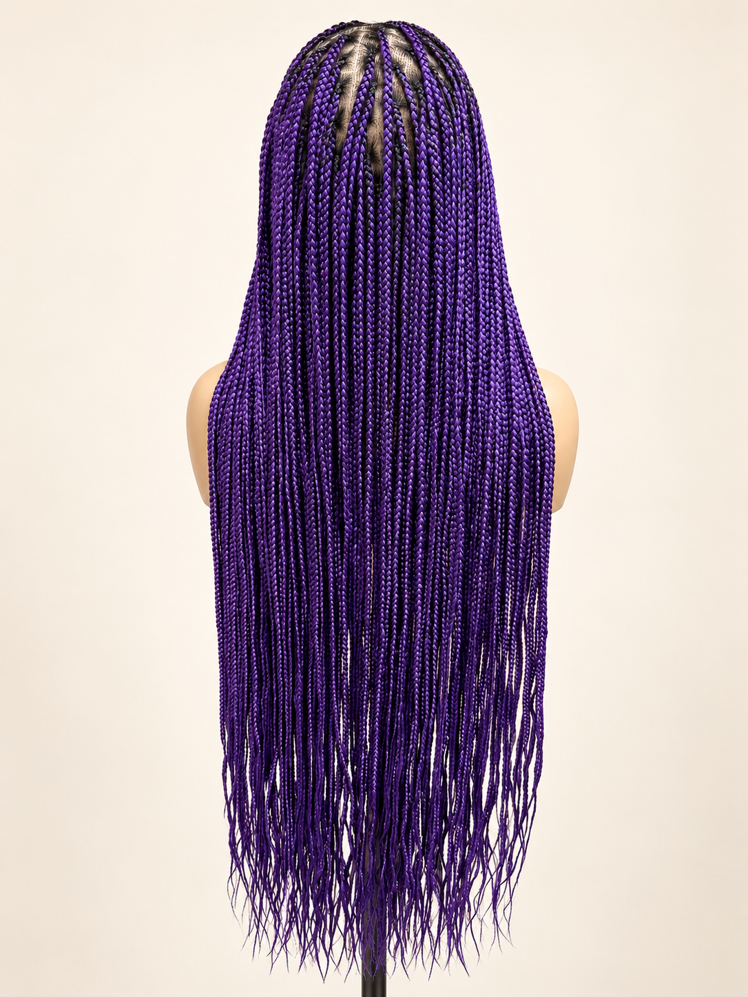 Purple knotless braided wig