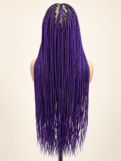 Purple knotless braided wig