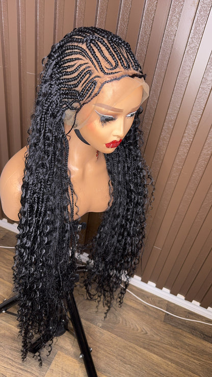 French braided boho braided wig