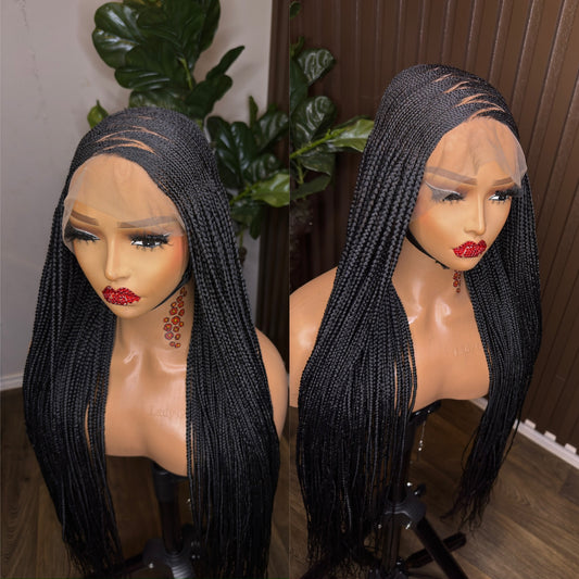 Zigzag front knotless braided wig