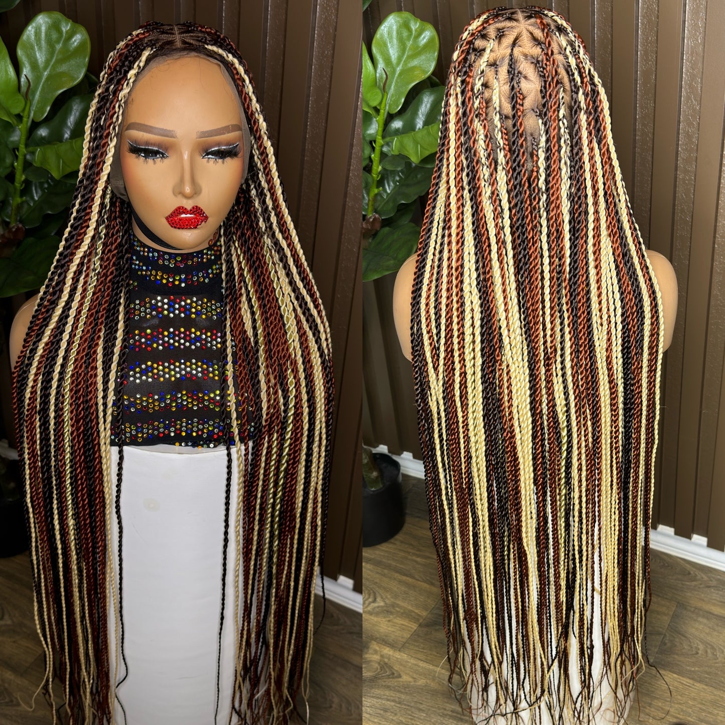 Knotless braided wig mix