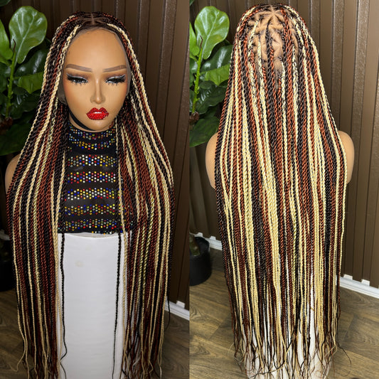 Knotless braided wig mix