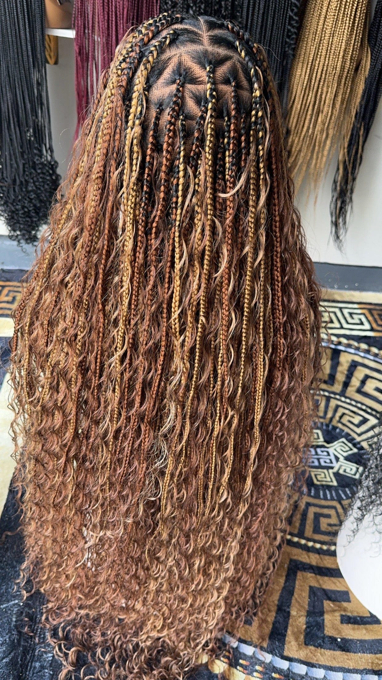 Bobo braids mix color Triangle paths